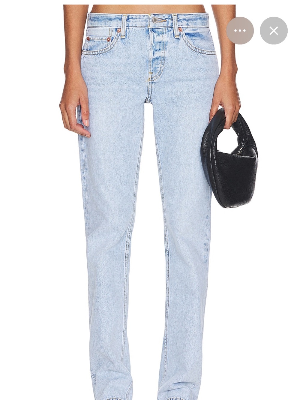 Aritzia Pamala Anderson Re/Done Light Blue Low Rise Straight Leg Jeans